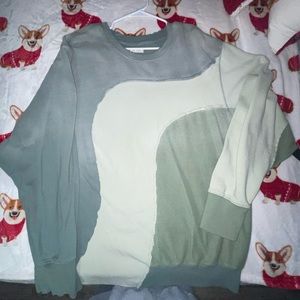 Free People Mint Green/Multi Color Sweatshirt